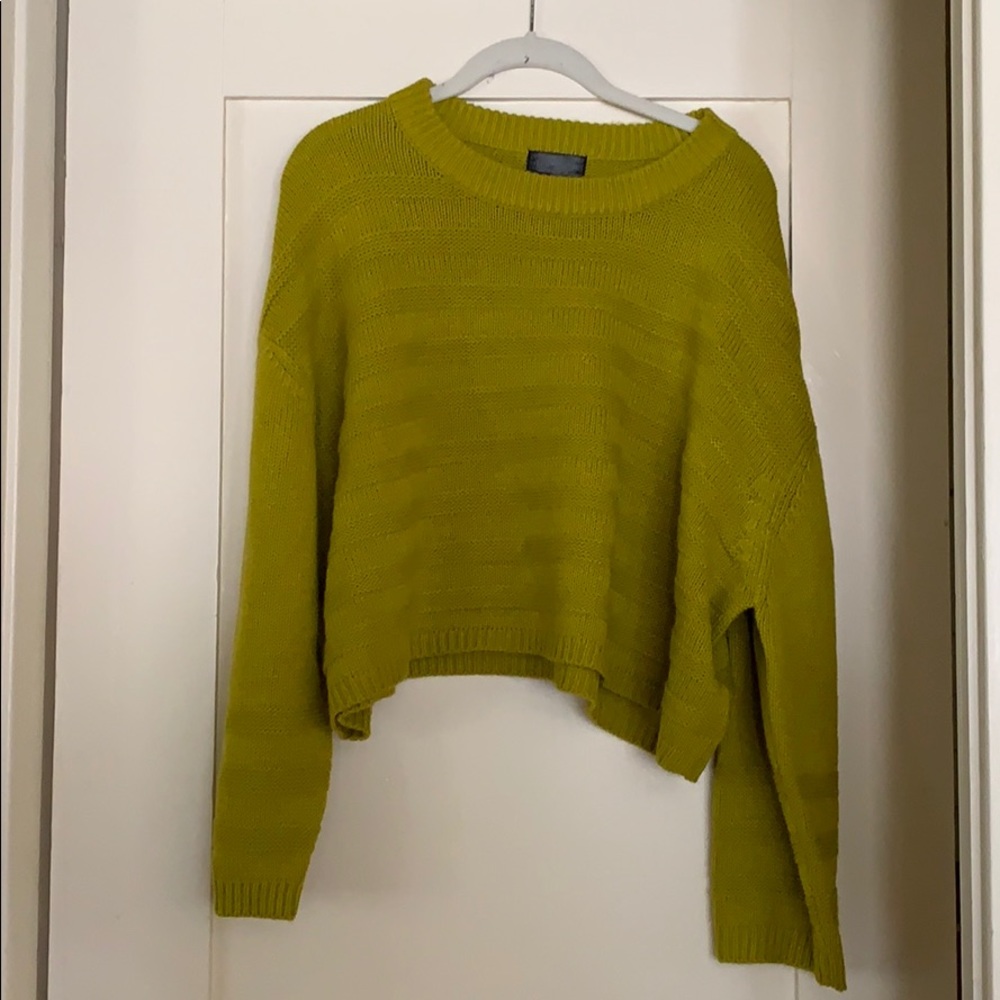 Top shop Bright Mustard Yellow Crop Sweater Size L